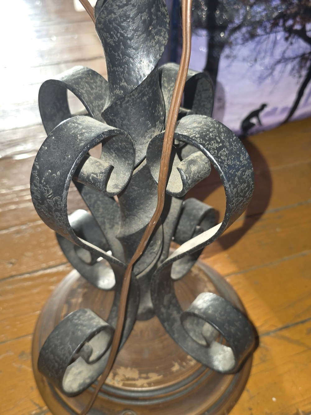 Unbranded Black Wrought Iron Decorative Table Lamp